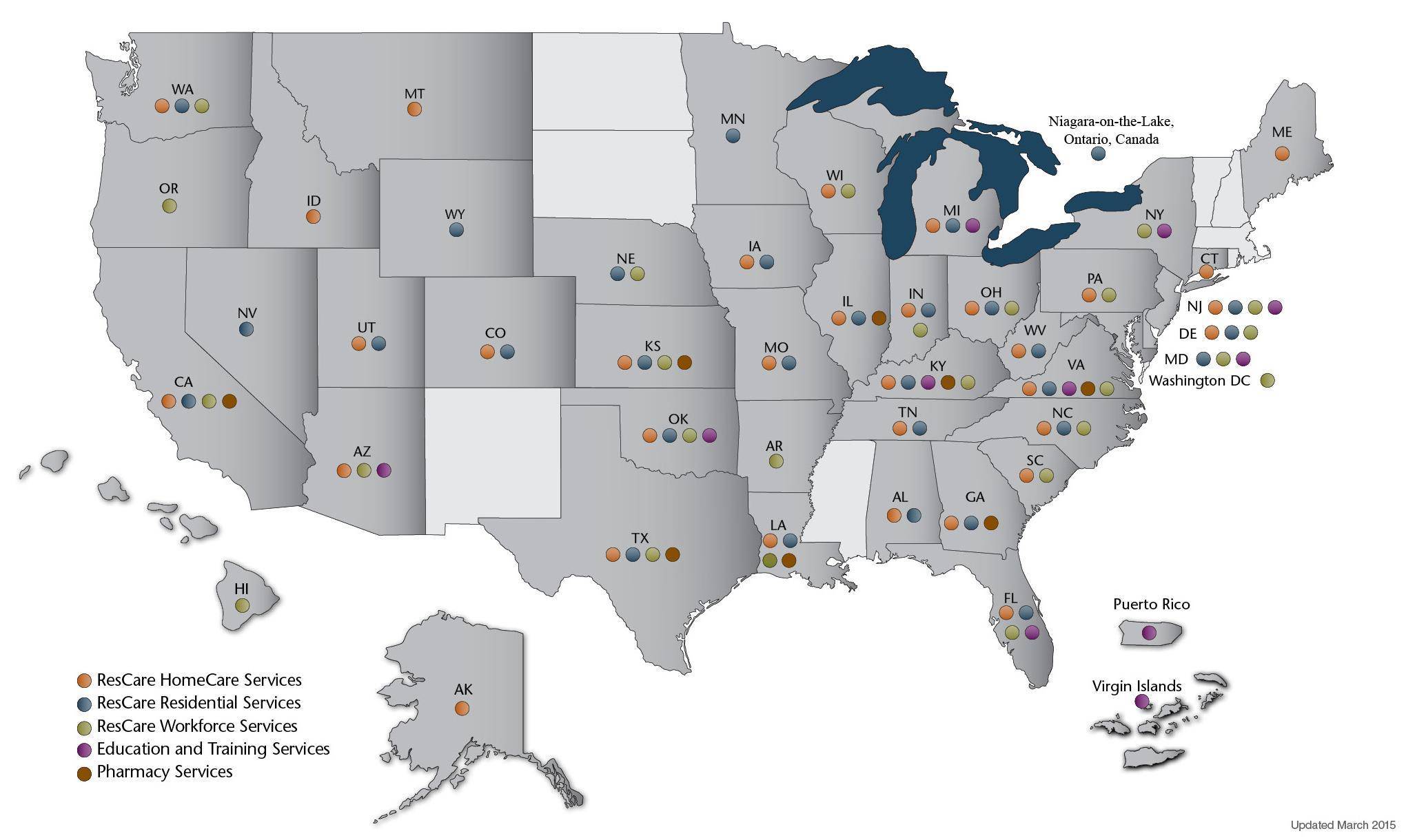 Our Presence | ResCare - ResCare